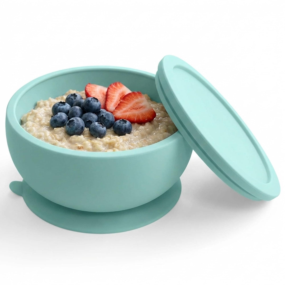Abiie Octopod Silicone Suction Baby Bowl & Lid -Food Storage -Lavender Pink