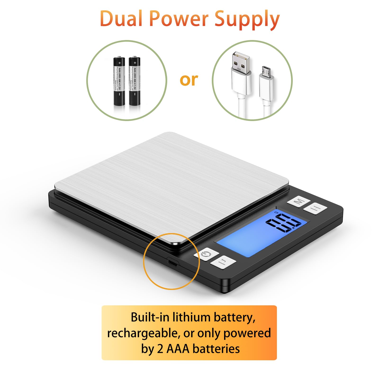BOMATA Upgraded Small Food Scale with 0.1 g/0.001 oz High Precision