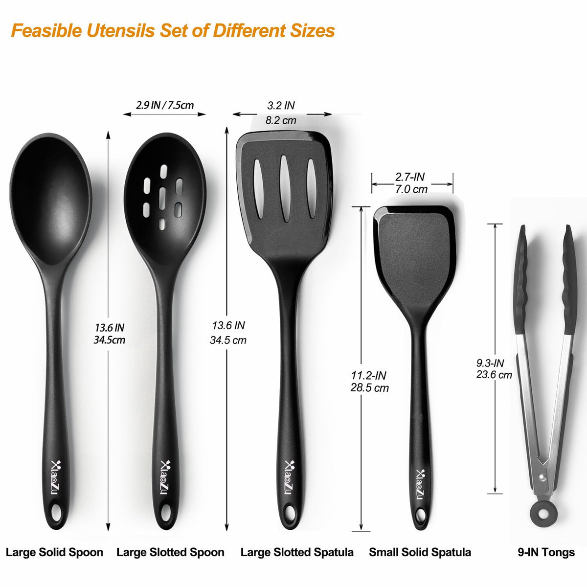 Silicone Cooking Utensils Set, Heat Resistant & Non Stiick, 5Pack