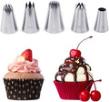 5 piece Stainless Steel Rose Flower Piping Tips Piping Nozzles Cake Decorating Supplies Cookies Cupcake Icing Decorating Supplies Decorating Kits Frosting Icing Tips Baking Set Tools #2