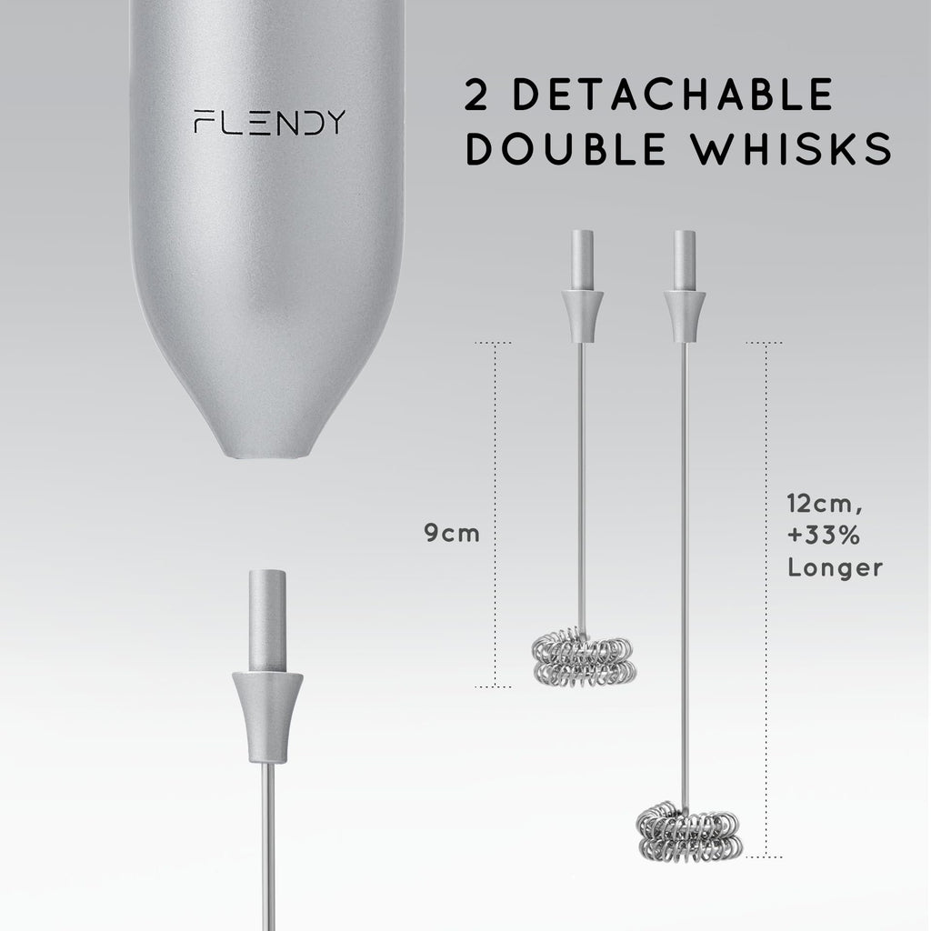 Flendy Rechargeable Milk Frother Handheld with Charging Stand