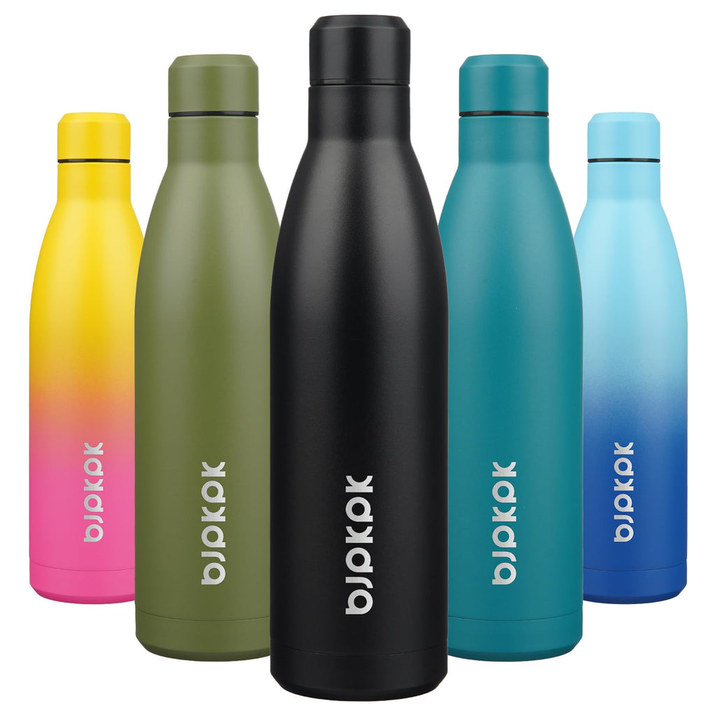 BJPKPK 25 oz Insulated Stainless Steel Water Bottle, Metal Sports Flask