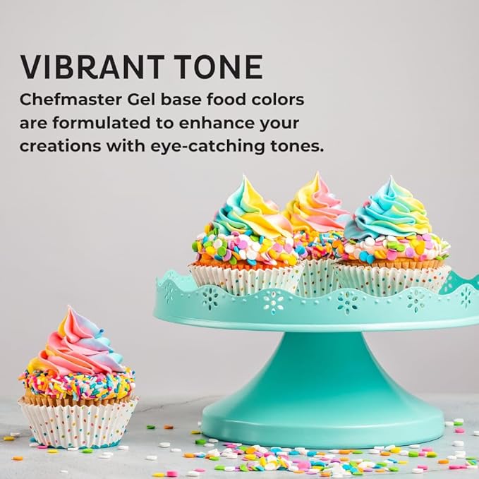 Chefmaster Christmas Red Gel Food Coloring | Vibrant Color | Professional-Grade Dye for Icing, Frosting, Fondant | Baking & Decorating | Fade-Resistant | Easy-to-Use | Made in USA | 1 oz