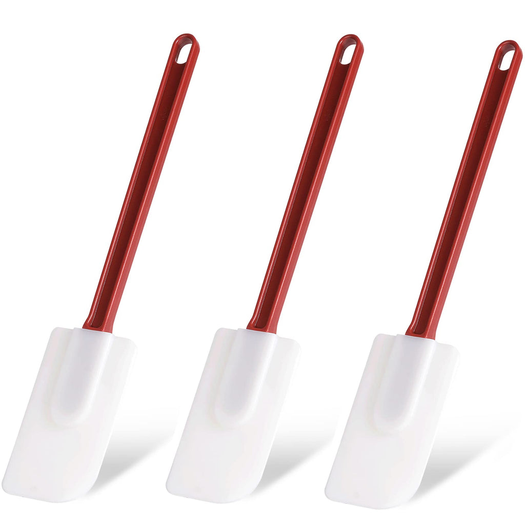 3 PCS Commercial Grade Heat Resistant Silicone Spatulas, 9.5-Inch Rubber Spatulas for Baking, Nonstick & BPA-Free