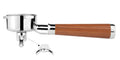 LILQ 54mm Spouted 3 Ears Portafilter Compatible with Breville Machines Stable Handle (Rosewood Flat, 54mm Double Spouts)