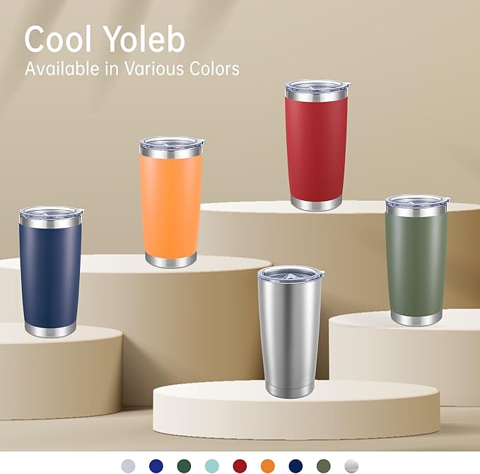 20 oz Tumblers Bulk Stainless Steel Tumbler with Lid Double Wall Vacuum Insulated Coffee Mug 20oz Powder Coated Cup for Hot and Cold Drinks, Army Green, 6 pack