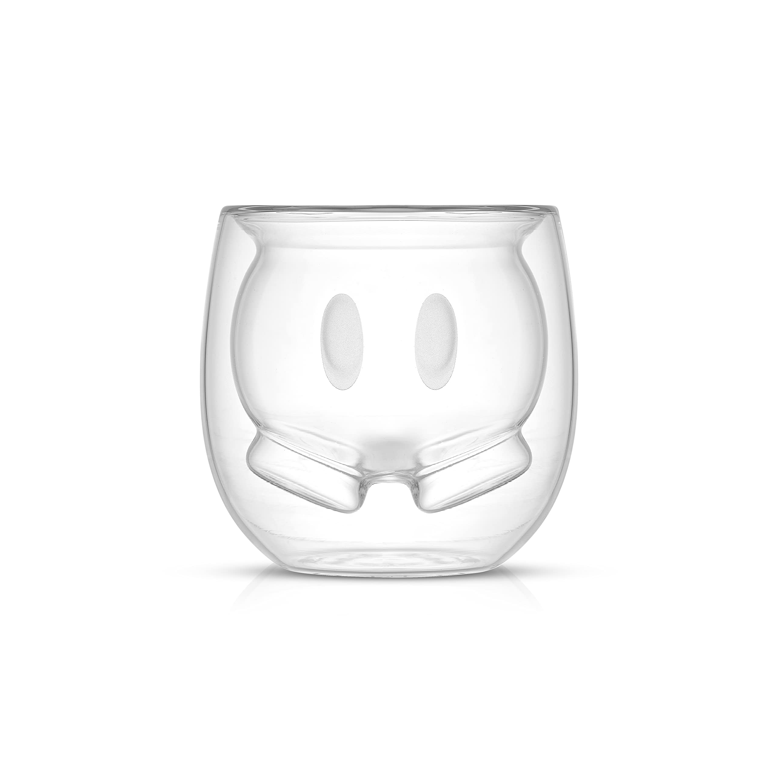 JoyJolt Mickey Pants and Minnie Skirt 3D 7.4oz Double Wall Glass Coffee Cups Set of 2, Disney Coffee Mug, Espresso and Tea Cups, Collection of Double Wall Glasses, Disney Gifts