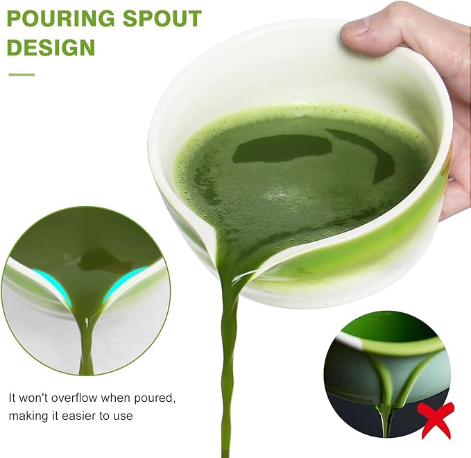 Matcha Whisk Set – 5 PCS Complete Ceremonial Grade Matcha Set, Premium Japanese Matcha Kit with Bamboo Whisk for Matcha Tea, Matcha Bowl, Scoop, Sifter, and Ceramic Holder