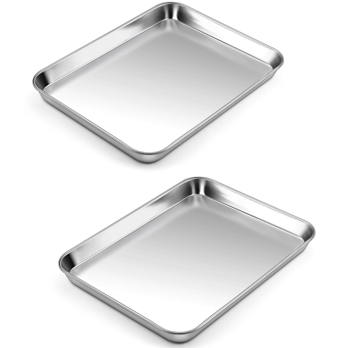 P&P CHEF Baking Sheet Pan, Stainless Steel Cookie Sheet, 12.5 Inch & 2 Pcs