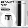 Vesici 1 Pack Slim Water Bottle 8.8 oz Small Stainless Steel Purse Compact Insulated Water Bottles Camping Travel Backpack Pocket Flask for Car Cold Coffee Tea (Hot Pink)