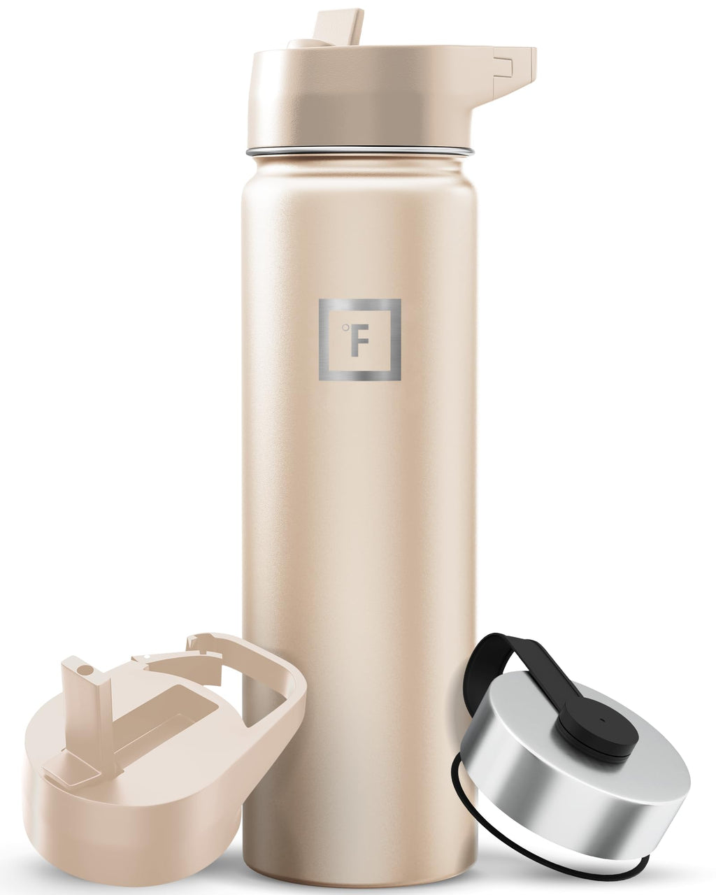 IRON °FLASK 22 oz Wide Mouth Water Bottle with 3 Lids
