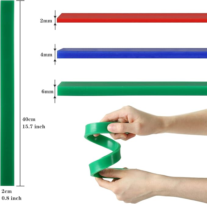 GWHOLE 6Pcs Rolling Pin Guides, Non-Stick Silicone Rolling Pin Ruler Dough Thickness Guides For Dough Cookies Noodles Pizza Baking Strips for Home Kitchen Restaurant