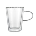 Restaurantware Glass Espresso Cups 5 Count 12 Ounces Borosilicate Double Wall Glass Coffee Mugs Insulated Clear Tea Drinkware for Hot or Cold Beverages