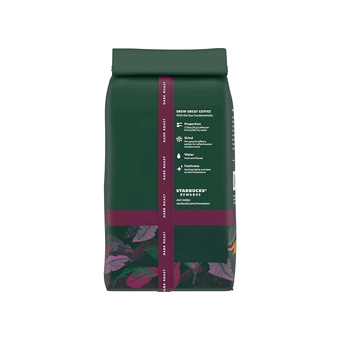 Starbucks Ground Coffee, Dark Roast Coffee, Sumatra, 100% Arabica, 6 bags (18 oz each)