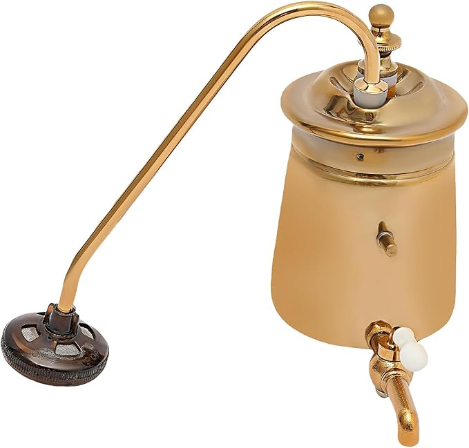 EDUJUAN 400ML Coffee Maker Belgian Luxury Royal Family Balance Syphon Coffee Maker Belgium Siphon Brewer Elegant Design Retro-Style Gravity Vintage Coffee Maker Vacuum Brewing System Copper