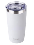 SUNWILL Travel Coffee Tumbler 20 oz, Insulated Mug with Lid, Stainless Steel Cup for Hot and Cold Drinks, Powder Coated White
