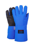 egowz Cryogenic Gloves Low Temperature LN2 Liquid Nitrogen Protective Gloves Cold Storage Safety Frozen Gloves(Blue Wrist Length/13 inch)