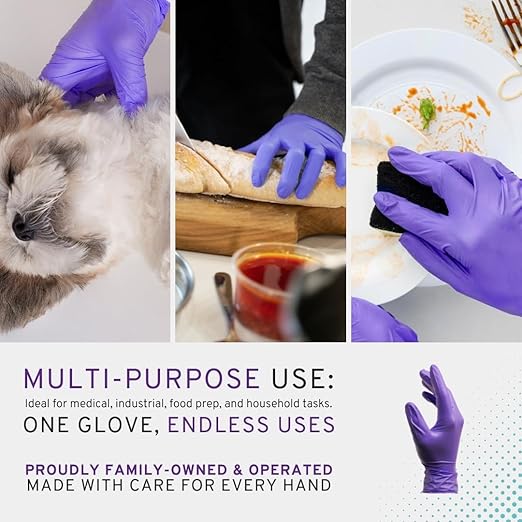 SafeWay Nitrile Gloves, 200 Ct, Small, Powder-Free, Latex-Free, All-Purpose, Professional Disposable Gloves with Textured Fingertips for Medical Use, Food Prep, Cleaning, Tattoo & More