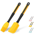 Extra Long Silicone Pastry Brush+Spatula - Heat Resistant, for Baking, Scraping, Mixing, BBQ, Grill, Kitchen, Cooking, Spread Oil, Butter (Yellow Brush+Spatula)