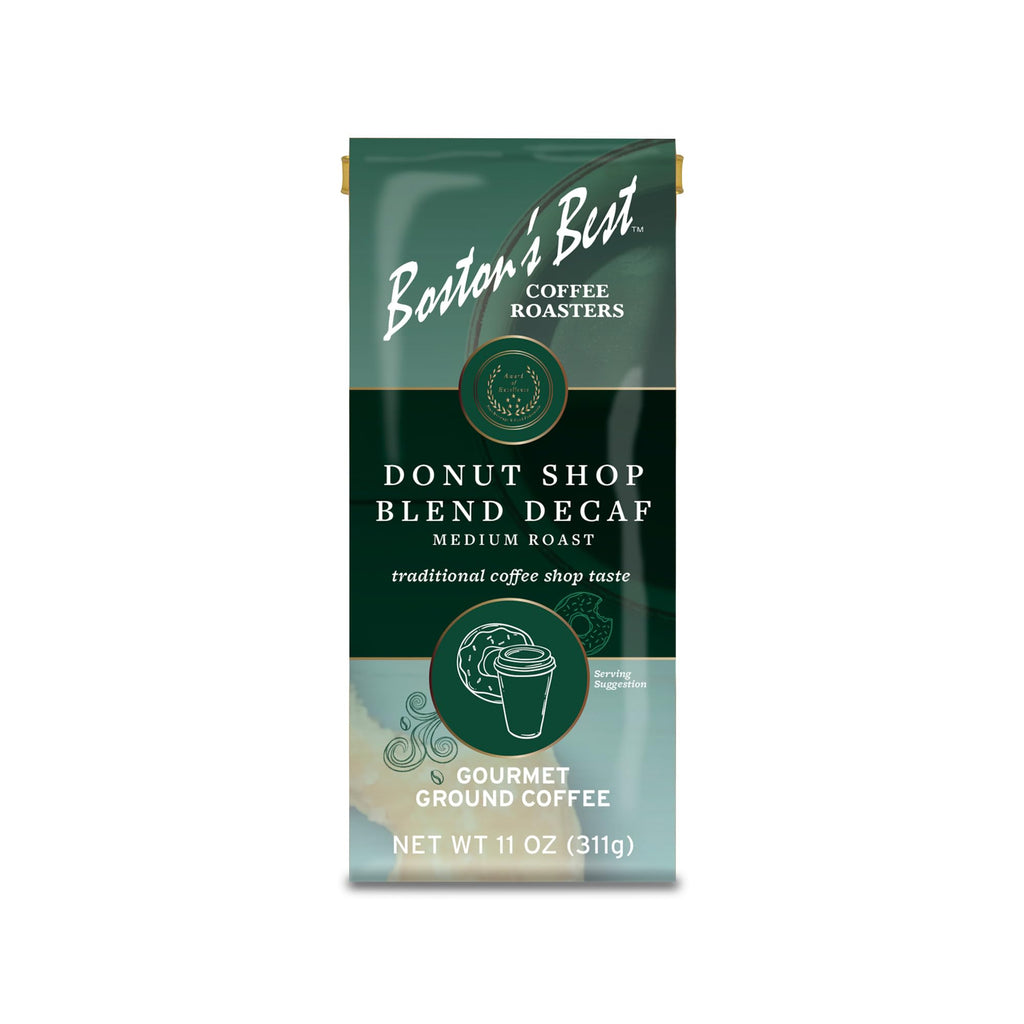 Boston’s Best Coffee - Hearty Medium-Roast Donut Shop Decaf Gourmet Premium Ground Coffee, 11 oz. / 311 g Bag