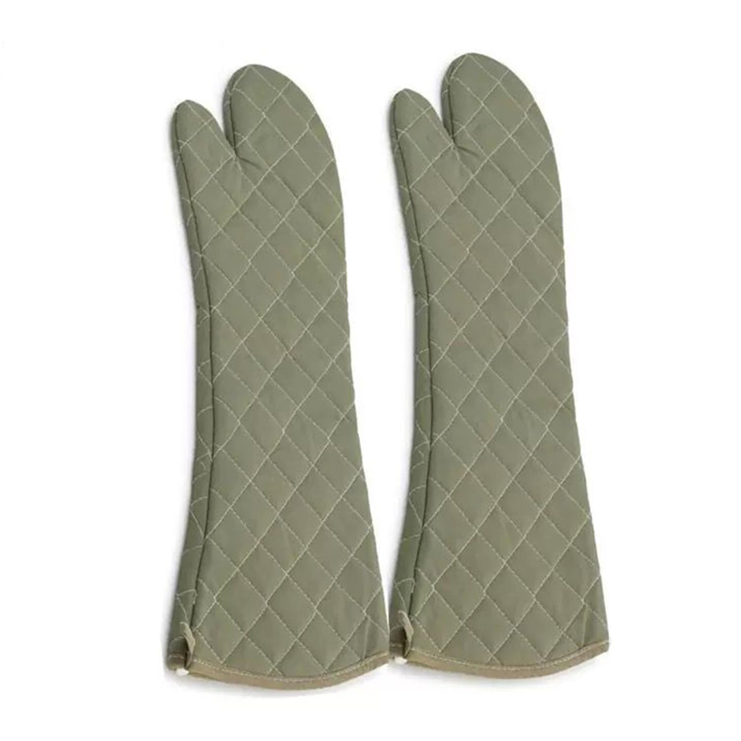 Linwnil Extra Long 24 Inch Heat Resistant Oven Gloves New Cotton Oven Mitts Kitchen Gloves High Temperature Cooking Tool BBQ Gloves (24" Green, 24 Inch)