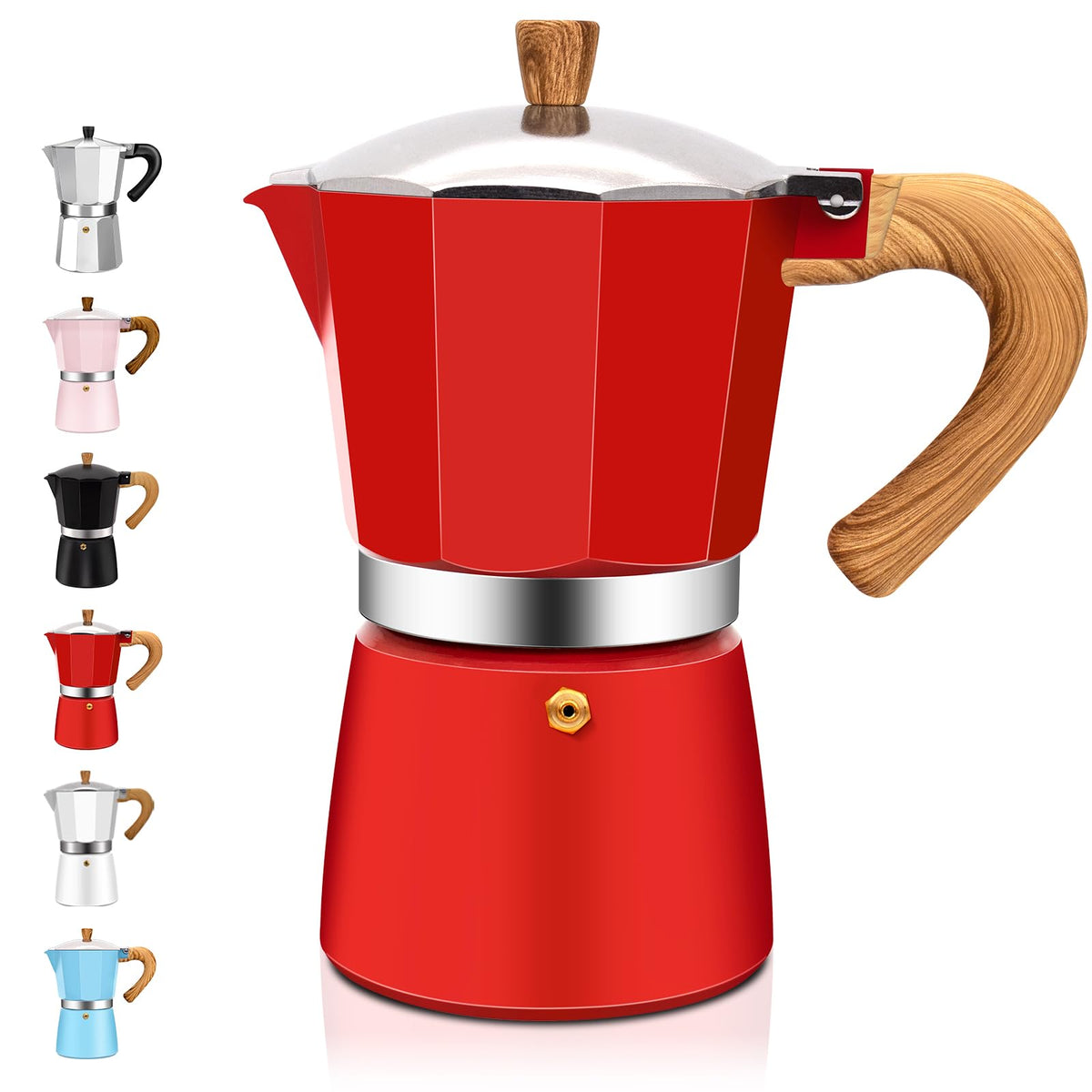 DITOSH 6 Cup Aluminum Espresso Stovetop Moka Pot Express Coffee Maker Percolator Italian Classic Mocha Coffee Machine for Italian and Cuban Cafe Brewing for Home & Camping 300ml 10oz