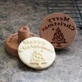 Wood Cookie Stamp, 2.5 Inch (Merry Christmas CS-106)