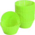 uxcell 42Pcs Silicone Cupcake Liners, Non-Stick Baking Cups, for Cooking Eggs, Baking Muffins and Make a Cake(Green)