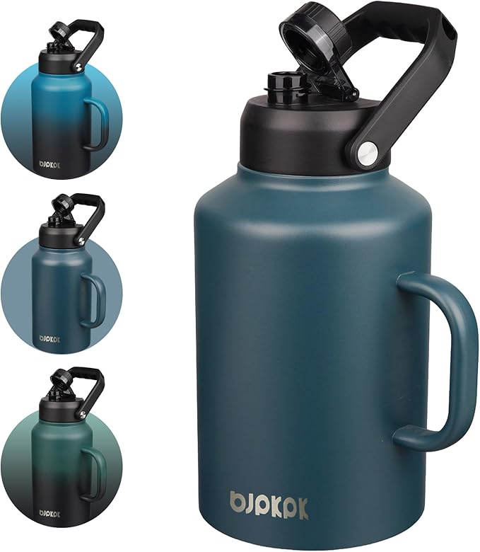 BJPKPK 64oz Insulated Water Bottle, Stainless Steel Vacuum Jug with Handle