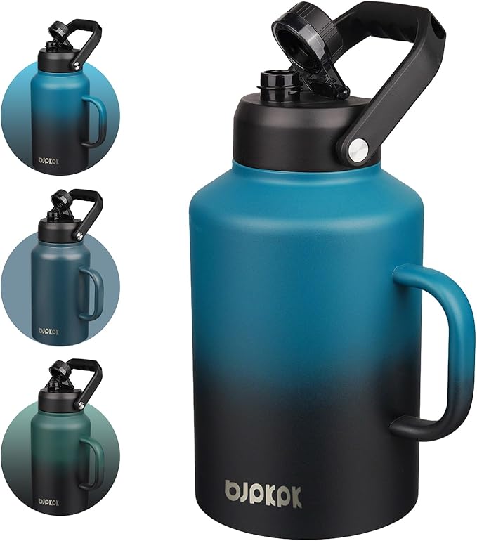 BJPKPK 64oz Insulated Water Bottle, Stainless Steel Vacuum Jug with Handle