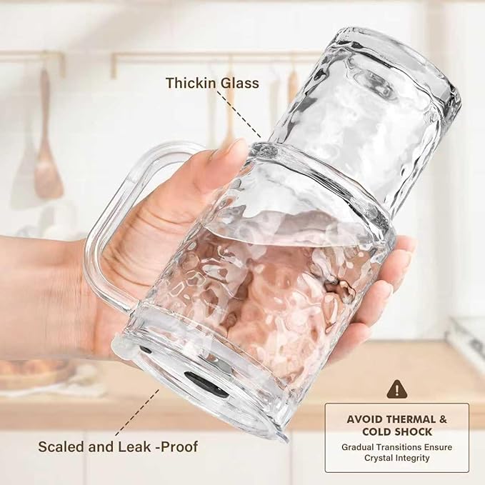 2 Pack 18oz Vintage Glass Cups With Handle, Iced Coffee Cups With Lid And Straw, Thicked Wall Glass Tumbler For Water, Juice, Beers, Drinking Jar with Lid sealed Carry On Cup