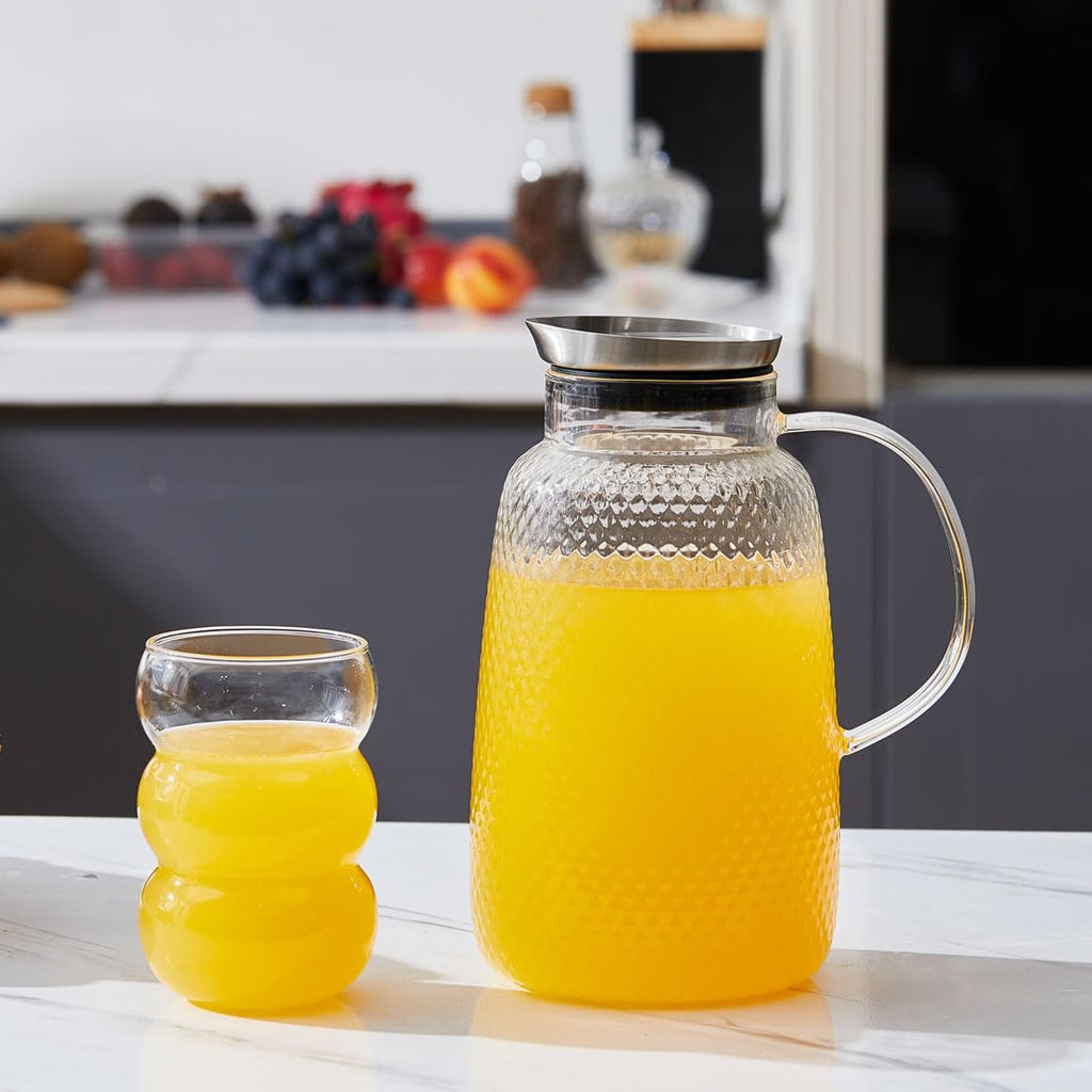 Purefold Pineapple Series 78 Oz Borosilicate Glass Pitcher with Lid (Clear)