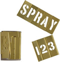 Deezio Brass Stencils Letters and Numbers 2 Inch Interlocking Letter Stencils - 46 Piece Set