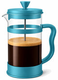 Utopia Kitchen 12 oz Glass French Press, French Press Coffee Maker, Tea Press, Triple-Layer Filter for Smooth Brew, Heat-Resistant Borosilicate Glass, Stainless Steel Plunger, Aqua