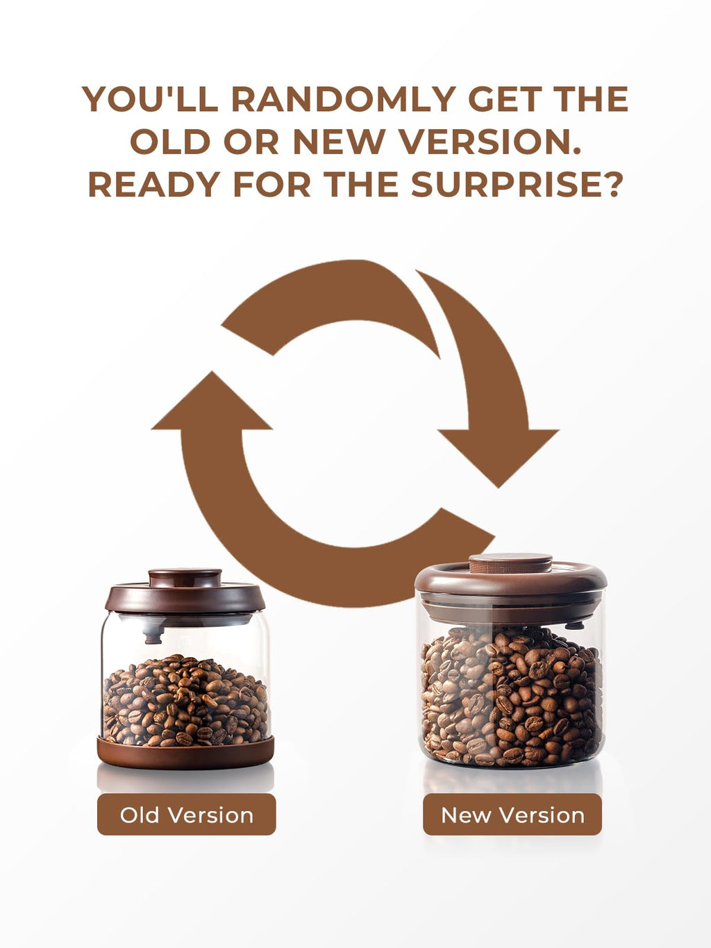 7 oz Coffee Canister, Clear Glass Jar with Airtight Pop Lid and CO₂ Valve