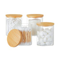 INIUNIK 3 Pack Glass Qtip Holder Dispenser for Cotton Swab Ball, 20 & 11 oz