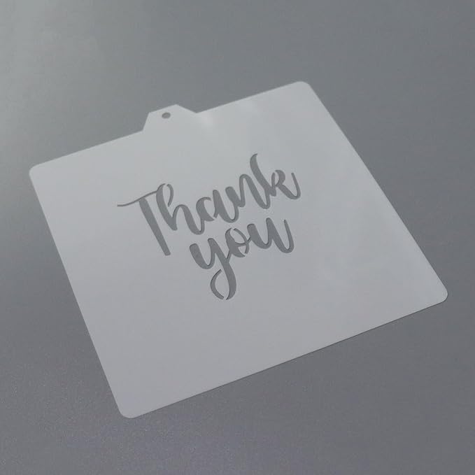 Thank You Cookie cutter and stencil set Baking stencils and cutters bundle DIY bakery decorating kit Cookie cutters with stencils Icing stencil and cookie cutter combo(Thank you)