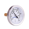 MEASUREMAN Hot Water Bi-Metal Thermometer, 2-1/2" Dial, 1-3/4" Lead-Free Brass Stem, Range 0-250 deg F/-20-120 deg C, 2% Accuracy, Adjustable, 1/2" NPT Back Mount
