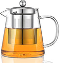 Glass Teapot, Tea Pot with Removable Infusers for Loose Tea, Borosilicate Glass Tea Kettle Tea Maker Stovetop for Party, Camping,Travel (550ML)