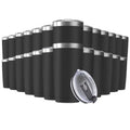 Deitybless 25 Pack 20oz Tumbler Vacuum Insulated Travel Mug with Lids, Stainless Steel Double Wall Bulk Cup for Home, Office, Outdoor Suitable for Vehicle Cup Holders Black