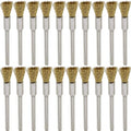 20PCS Brass Wire Brushes - Metal Rust Removal, Cleaning, and Polishing - 5mm Diameter, 1/8″ (3mm) Shaft - Removes Burrs, Dust, and Oxide Layer - Handles Rough Surfaces - Rotary Tool Accessories