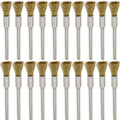 20PCS Brass Wire Brushes - Metal Rust Removal, Cleaning, and Polishing - 5mm Diameter, 1/8″ (3mm) Shaft - Removes Burrs, Dust, and Oxide Layer - Handles Rough Surfaces - Rotary Tool Accessories