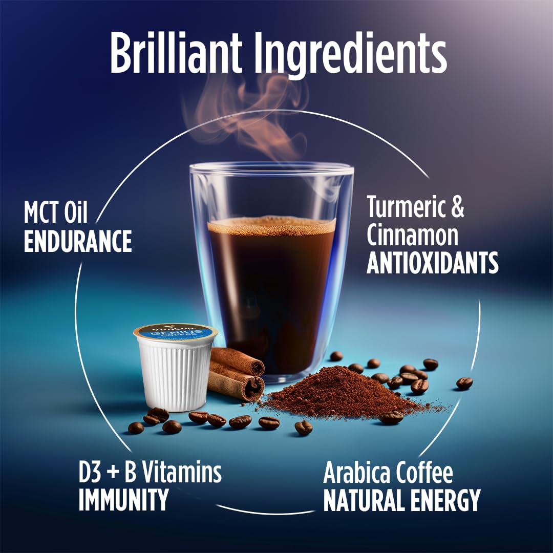 VitaCup Decaf Genius Keto Medium Roast Coffee Pods, 16ct