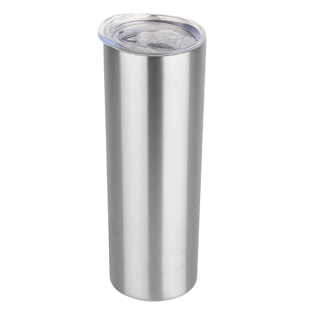 HASLE OUTFITTERS 20 oz Skinny Tumbler, Stainless Steel Insulated Slim Tumbler with Lid, Reusable Double Wall Travel Coffee Mug, Durable Powder Coated Travel Water Cup(Stainless Steel, 1)