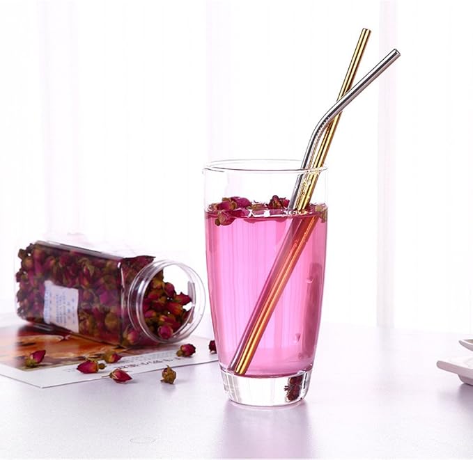 Reusable Stainless Steel Drinking Straws, 20 Pcs 4 Size - 6.3'' 7.1'' 8.5'' 10.5'', Long Short Smoothie Drinking Straight Straws With 2 Brushes and Carry bag, Fit for 20/30 oz Tumblers