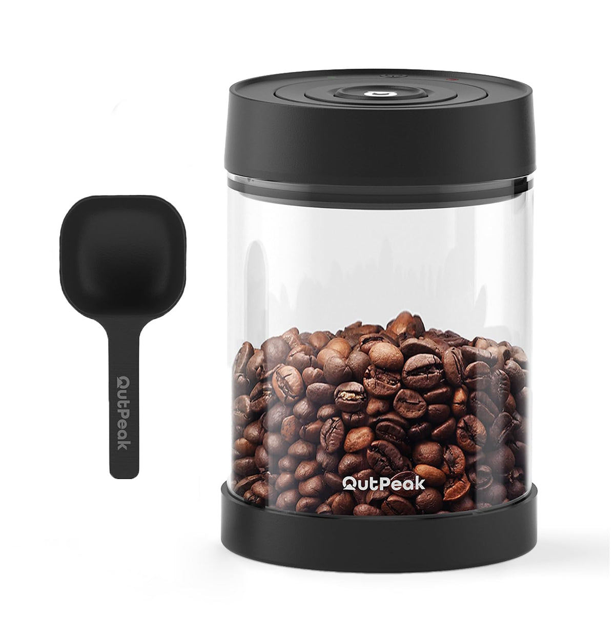 OUTPEAK Neo 2026 Auto Vacuum Coffee Canister, 0.5L for 4.6oz Coffee Beans, One-Button Operation, Small Airtight Coffee Canister with Scoop, Coffee Storage Container Stainless Steel (Champion's Choice)