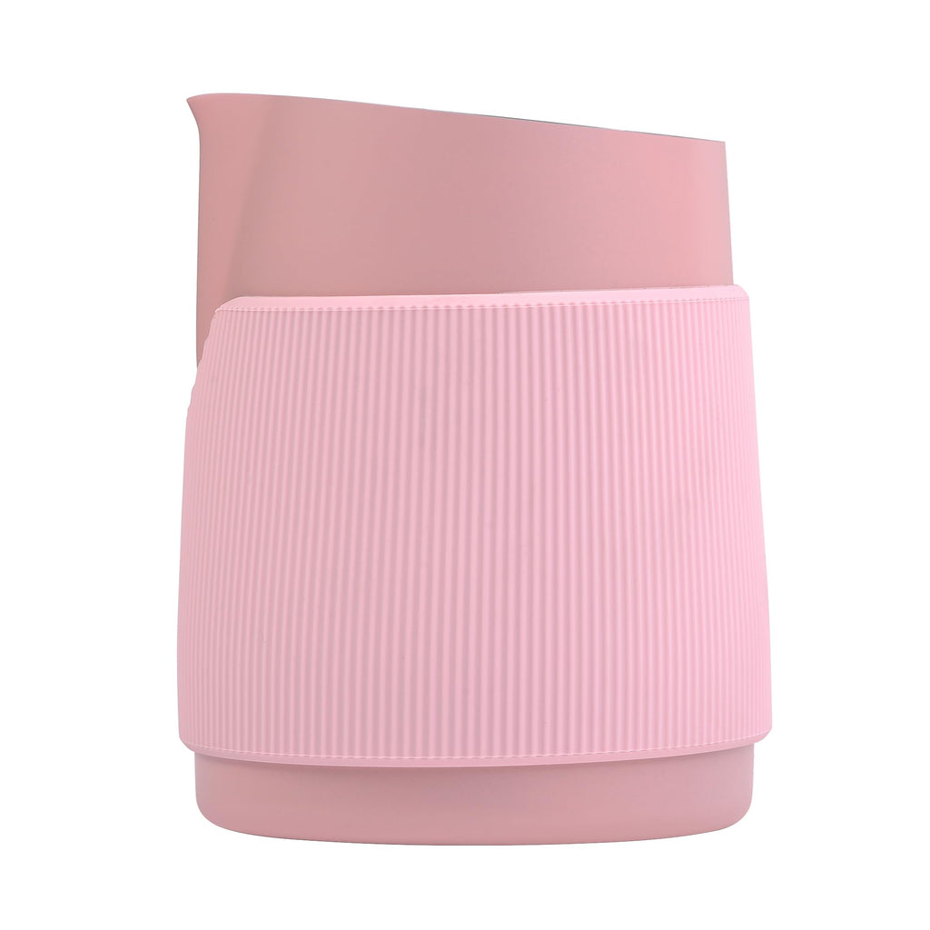 Normcore Handleless Milk Frothing Jug, Milk Pitcher 15.2 oz, Milk Frother Steamer Cup Stainless Steel Espresso Cup, Round Spout, Pink, 450 ml