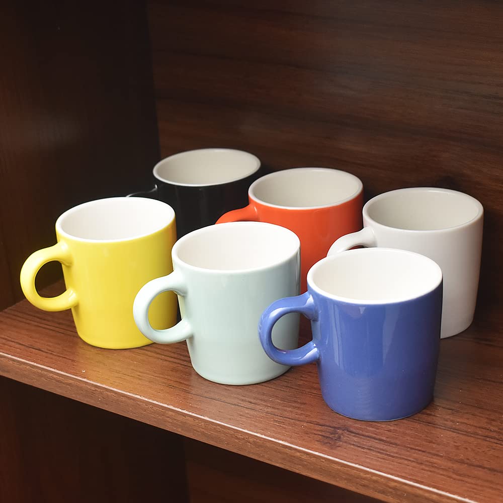 homEdge Mini Porcelain Espresso Cup, 4 Ounces / 120 ml Tiny Coffee Mugs Ceramic Demitasse for Espresso, Tea- Set of 6, Assorted Color