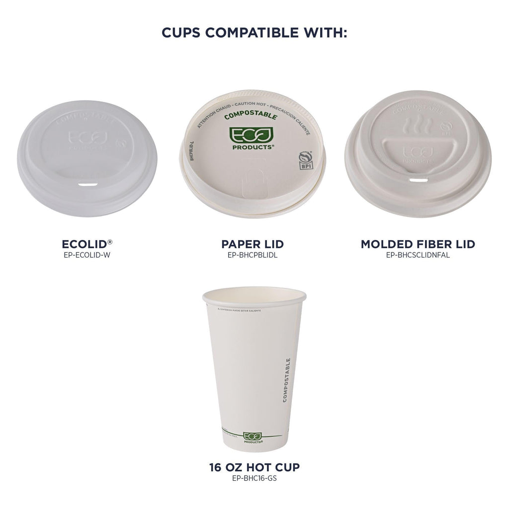 ECO PRODUCTS GreenStripe Disposable Paper Hot Cups, 16 oz, 1000 Count