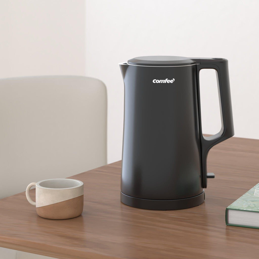 COMFEE Electric Kettle, 1.7L, Auto Shut-Off, 1500W, Black, stainless steel